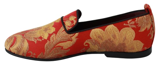 Mocasines de brocado rojo y dorado para hombre de Dolce & Gabbana - Image 6