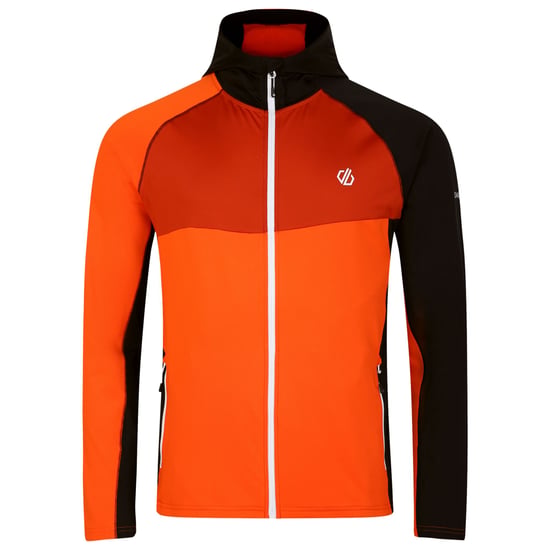 Dare 2B Mens Touring Hooded Stretch Full Zip Jacket (Puffins Orange/Rooibos Tea)