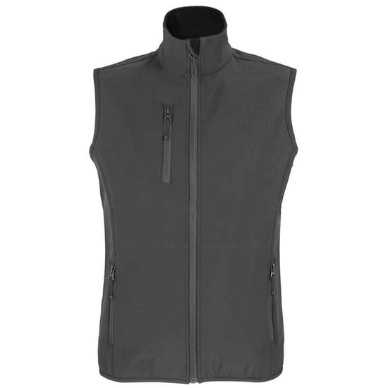 SOLS Womens/Ladies Falcon Softshell Recycled Body Warmer (Charcoal) - Image 1