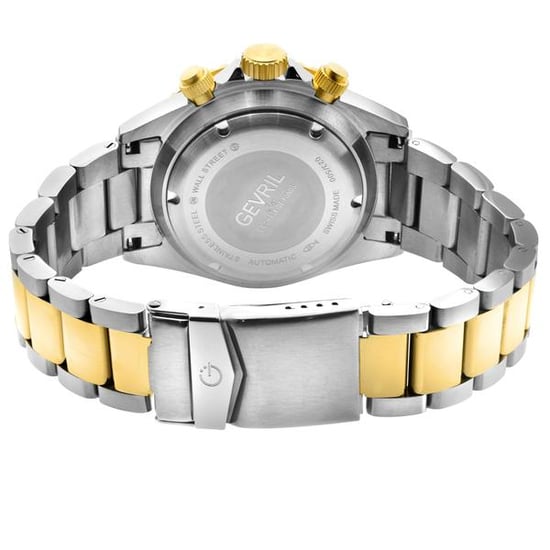 Reloj Gevril para hombres modelo 4151A Wall Street con cronógrafo automático suizo Sellita SW500 y esfera azul. - Image 2