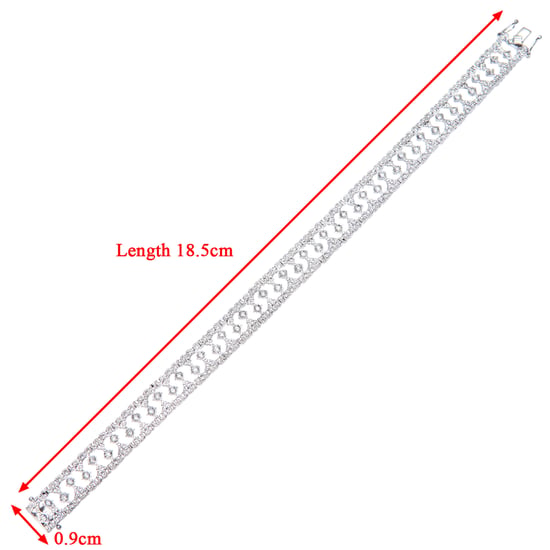 9ct White Gold Diamond Ladies Bracelet