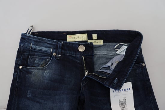 Acht Jeans de Mujer Casual en Denim de Bajo Cintura de Algodón Azul Ajustados - Image 4