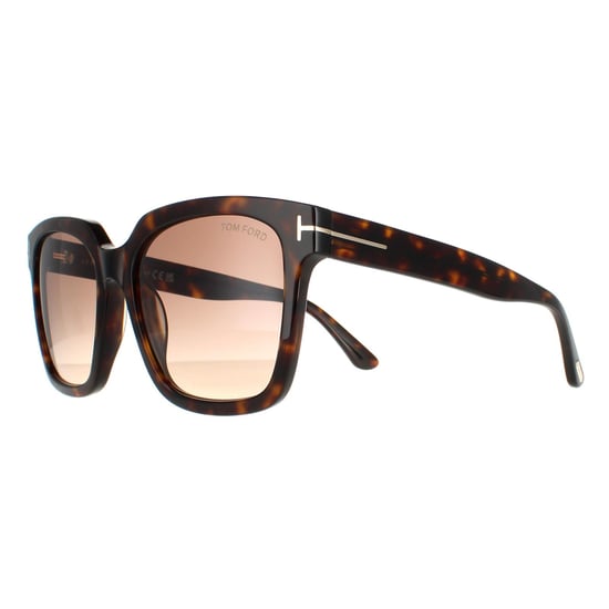 Tom Ford Square Womens Shiny Dark Havana Brown Gradient Selby FT0952