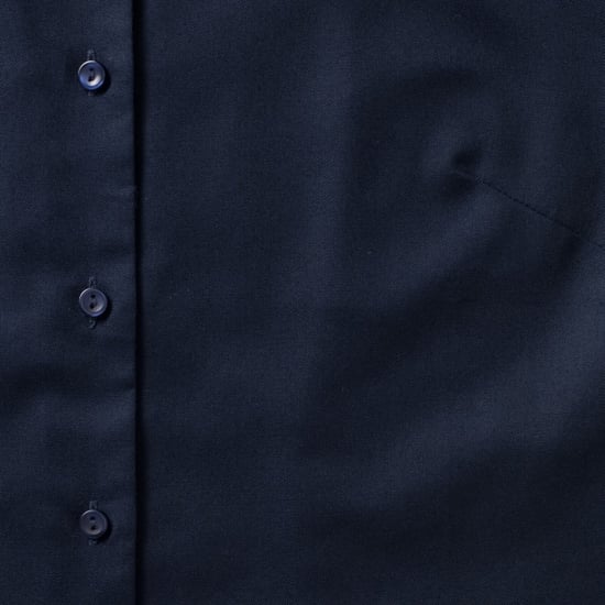 Russell Collection Ladies/Womens Short Sleeve Easy Care Oxford Shirt (Bright Navy) - Image 3