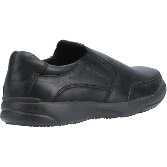 Hush Puppies Mens Aaron Slip On Leather Shoe (Black) - Image 2