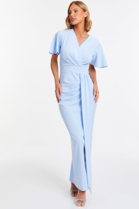 Light Blue Wrap Maxi Dress - Image 2
