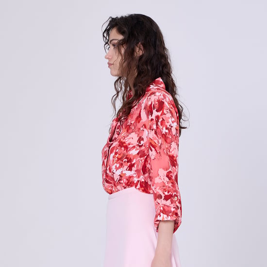 Ascot-tie blouse and abstract print - Image 4