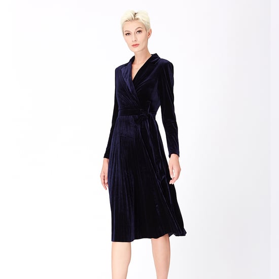 Velvet wrap effect dress - Image 4