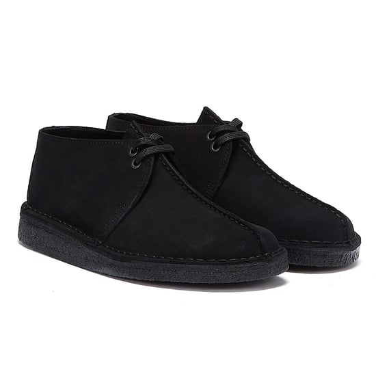 Clarks Originals Desert Trek Suede Mens Black Shoes - Image 1