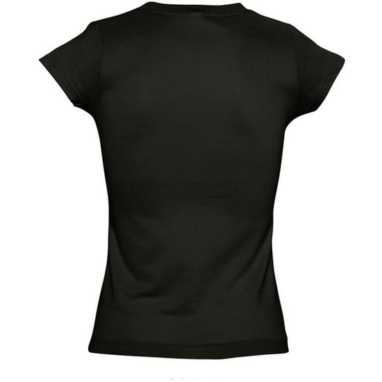 SOLs Womens/Ladies Moon V Neck Short Sleeve T-Shirt (Deep Black) - Image 2