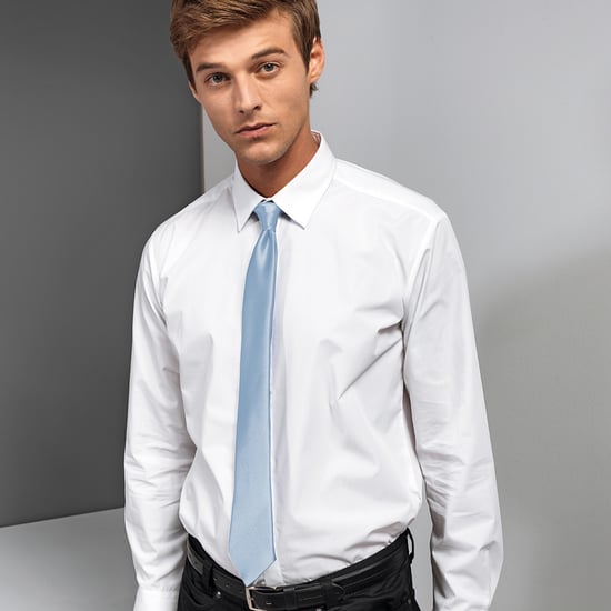 Premier Colours Mens Satin Clip Tie (Light Blue) - Image 2