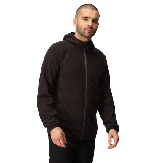 Regatta Mens Navigate Full Zip Fleece Jacket (Black/Seal Grey) - Image 3