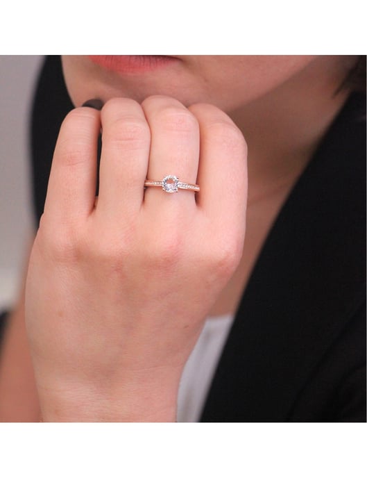 Anillo Elise - Oro rosa y Cristal - Image 2