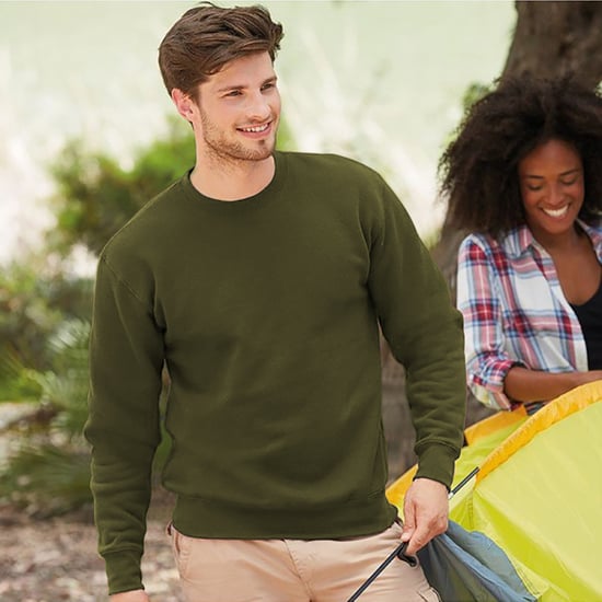 Fruit Of The Loom Unisex Premium 70/30 Set-In Sweatshirt (Classic Olive) - Image 2