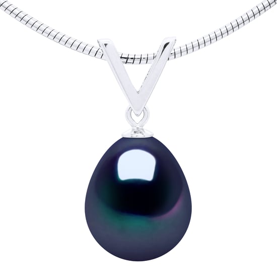 Necklace Semi Rigid Real Cultured Freshwater Pearl Pear 10-11 mm
