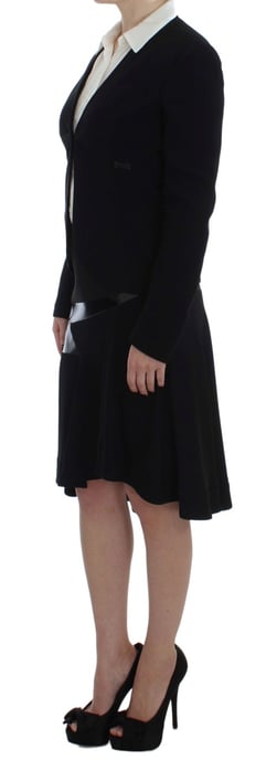 EXTE Black Blue Two Piece Suit Skirt & Blazer - Image 2
