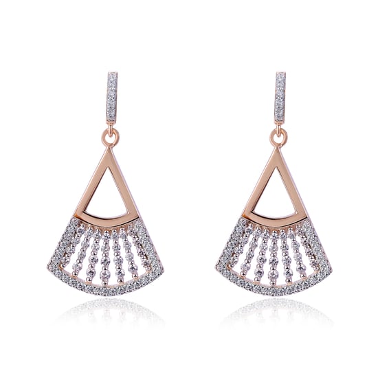 Orphelia 'Carina' Women's 925 Sterling Silver Drop Earrings - Rose ZO-7436