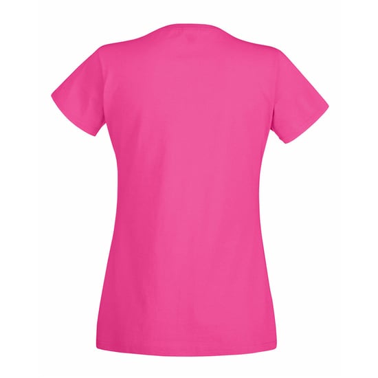 Fruit Of The Loom Ladies Lady-Fit Valueweight V-Neck Short Sleeve T-Shirt (Fuchsia)