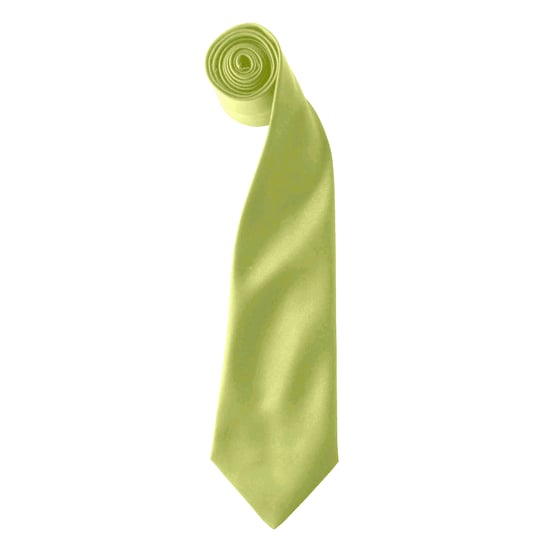 Premier Colours Mens Satin Clip Tie (Pack of 2) (Lime) - Image 1