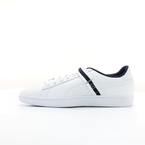 Puma Smash V2 White Leather Mens Lace Up Trainers 366912 02
