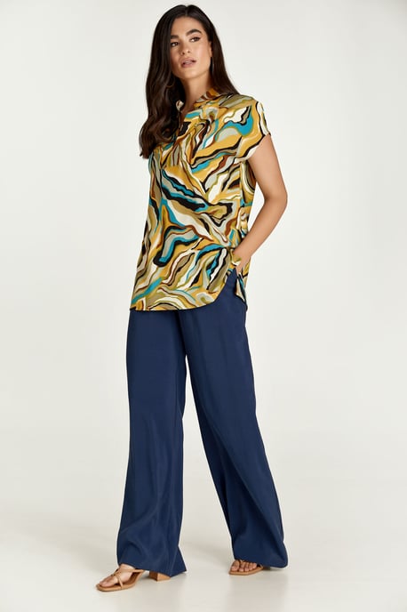 Blusa sin mangas con estampado de remolinos turquesa - Image 6