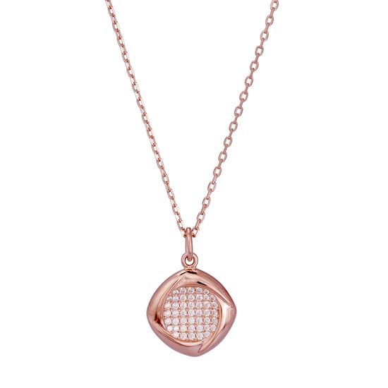 Orphelia 'Amalia' Women's 925 Sterling Silver Set: Necklace + Earrings + Ring - Rose SET-7442