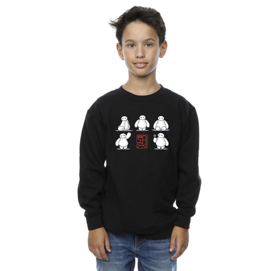 Disney Boys Big Hero 6 Baymax Many Poses Sweatshirt (Black) - Image 2