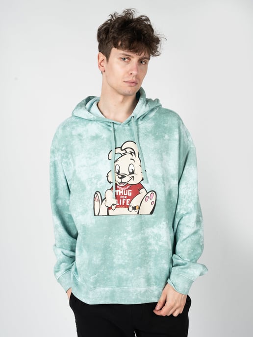 Guess x Brandalised Sudadera Leon Bunny del hombre verde - Image 3