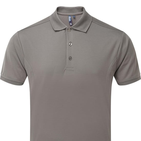 Premier Mens Coolchecker Polo Shirt (Dark Grey) - Image 2