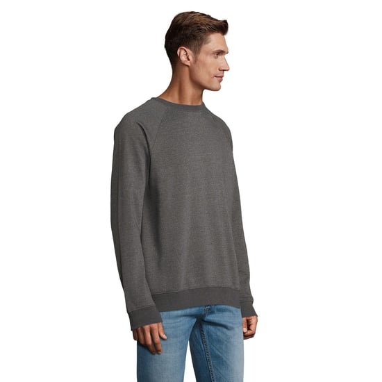 SOLS Unisex Adult Space Organic Raglan Sweatshirt (Charcoal Marl) - Image 5