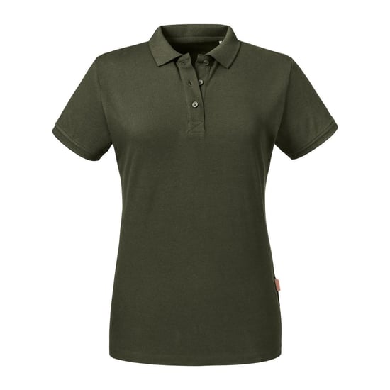 Russell Womens/Ladies Pure Organic Polo (Dark Olive) - Image 1