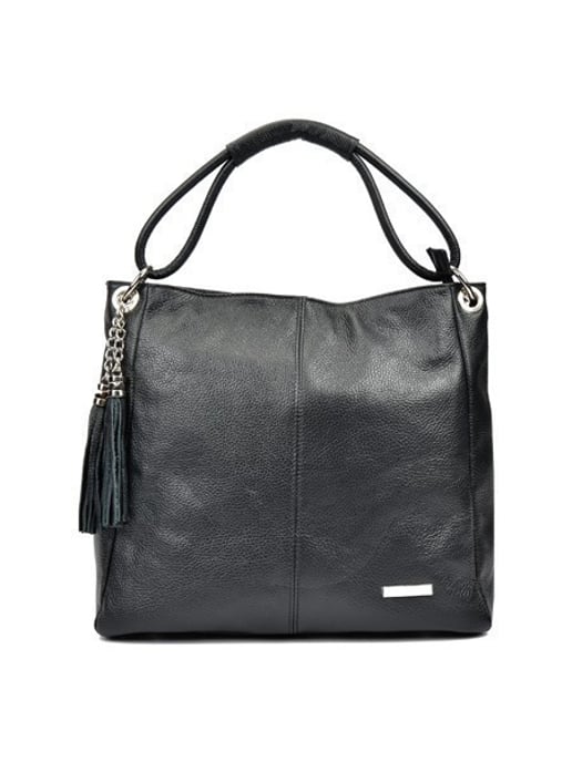 Anna Luchini SS22 AL 1071 Black Leather Bag - Image 1