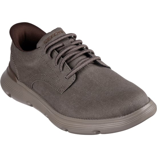 Zapatos de cordones para hombre Skechers Garza Clive de algodón en taupe oscuro - Image 1
