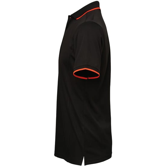 Premier Mens Contrast Coolchecker Polo Shirt (Black/Orange) - Image 3