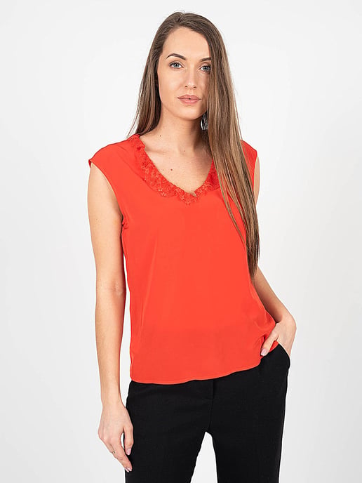 Pinko Top Abbuffato 1 de mujer rojo - Image 3
