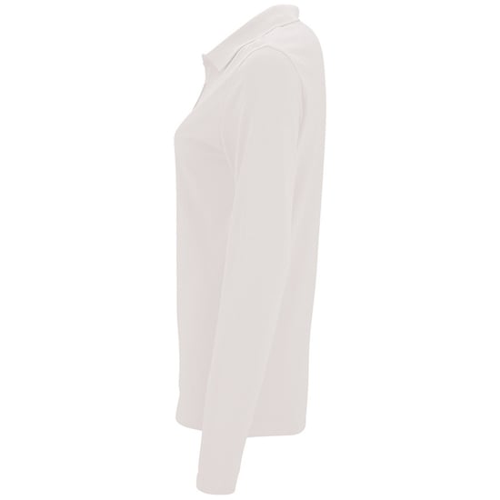 SOLS Womens/Ladies Perfect Long Sleeve Pique Polo Shirt (White) - Image 3