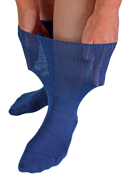 Calcetines de bambú extra anchos para edemas | Dr.Socks | Hombres y mujeres | Calcetines para pies hinchados tobillos piernas y diabéticos - Azul marino - Image 1