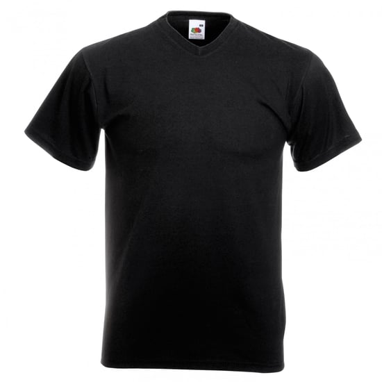 Fruit Of The Loom Mens Valueweight V-Neck, Short Sleeve T-Shirt (Black) - Image 1