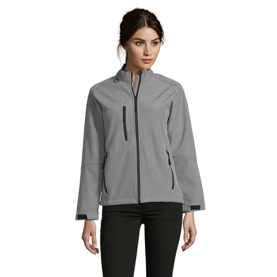 SOLS Womens/Ladies Roxy Soft Shell Jacket (Grey Melange) - Image 1