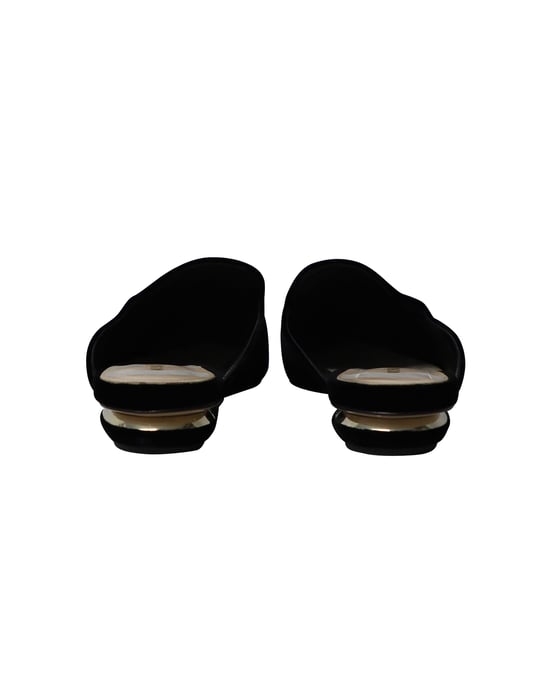 Nicholas Kirkwood Beya Flat Mules in Black Velvet - Image 4