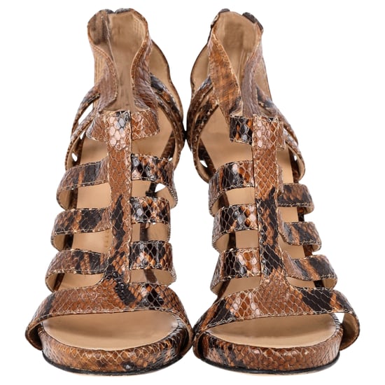 Giuseppe Zanotti Strappy Sandals in Brown Python Embossed Leather - Image 2