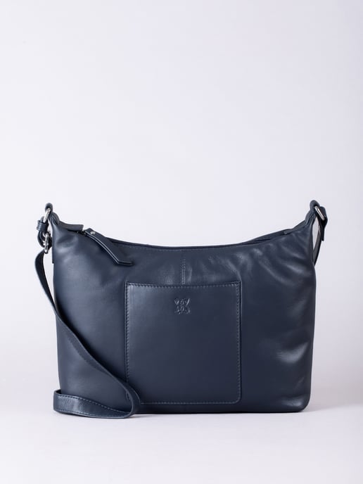 Talkin Leather Shoulder Bag in Navy