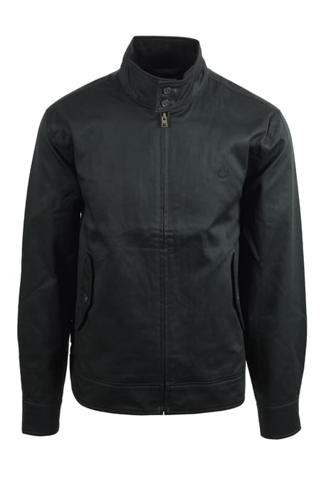 Chaqueta Harrington de algodón encerado Fred Perry en verde oscuro - Image 1