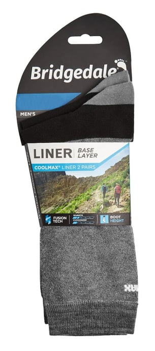 Bridgedale - 2 Pares Calcetines Bota Hombre Capa Base - Gris - Image 2