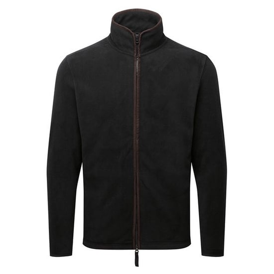 Premier Mens Artisan Fleece Jacket (Black/Brown) - Image 1