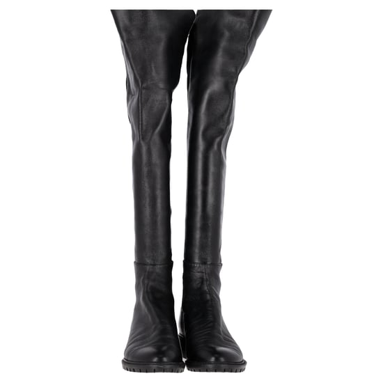 Stuart Weitzman 5050 Lift Over-the-Knee Boots in Black Leather and Suede - Image 2
