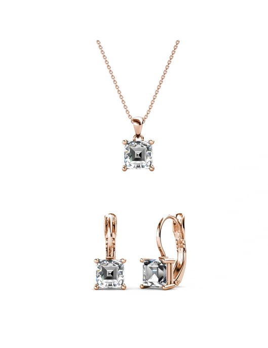 Conjuntos cuadrados - Oro rosa y cristal - Image 1