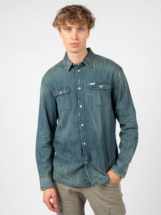 Guess Camisa del hombre azul, verde - Image 3