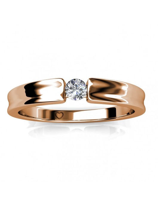 Anillo Simplicity - Oro rosa y cristal - Image 3