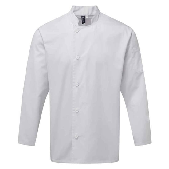 Premier Mens Essential Long-Sleeved Chef Jacket (White) - Image 1